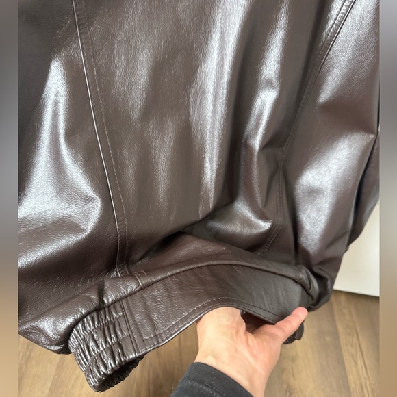 💯 Authentic Playboy Brown Leather Bomber Jacket - Picture 6 of 13